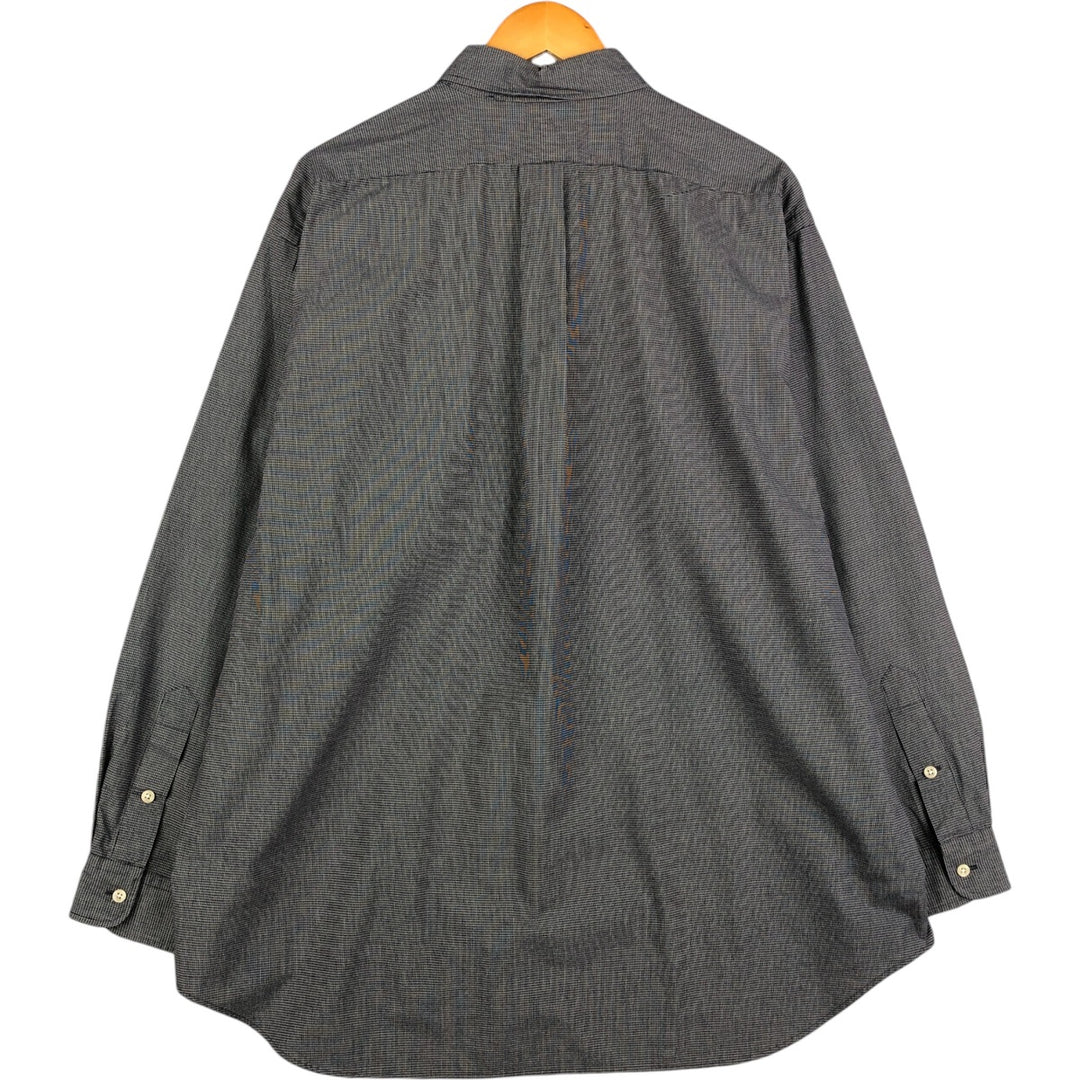 Ralph Lauren BLAIRE long sleeve button down check shirt, men's XL size cotton black type Vintage Second Hand