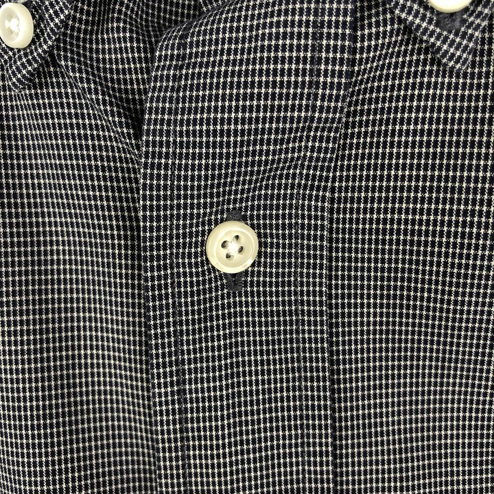 Ralph Lauren BLAIRE long sleeve button down check shirt, men's XL size cotton black type Vintage Second Hand