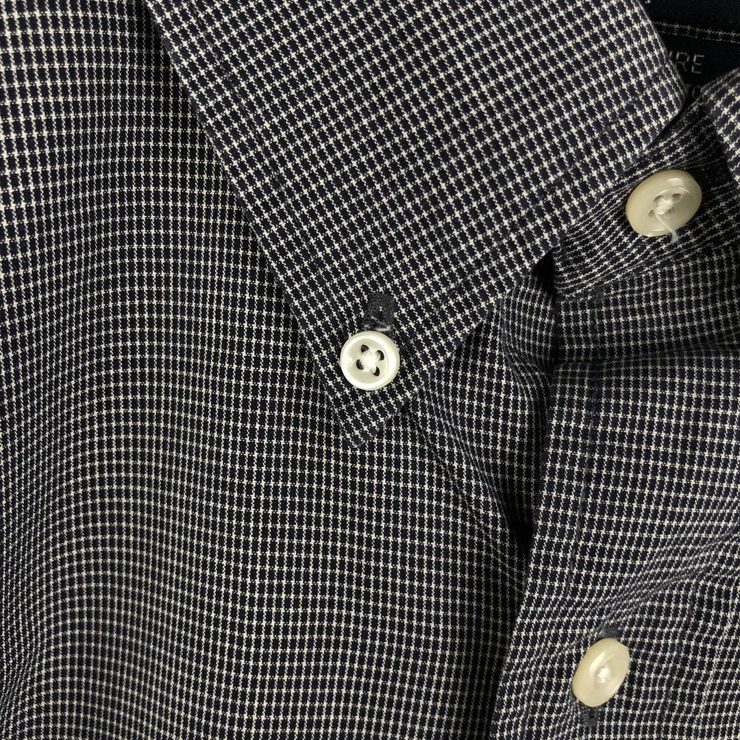 Ralph Lauren BLAIRE long sleeve button down check shirt, men's XL size cotton black type Vintage Second Hand