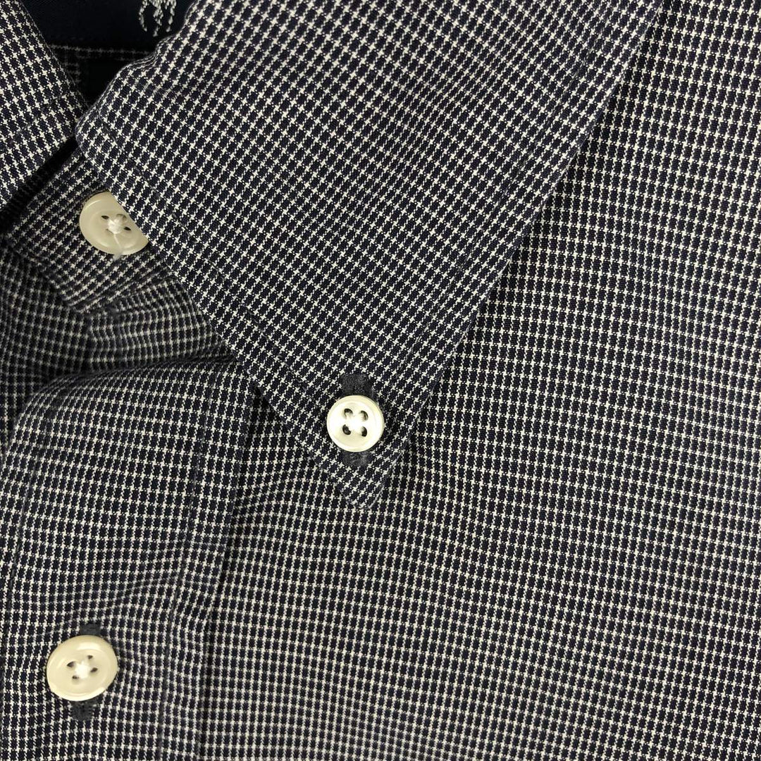 Ralph Lauren BLAIRE long sleeve button down check shirt, men's XL size cotton black type Vintage Second Hand