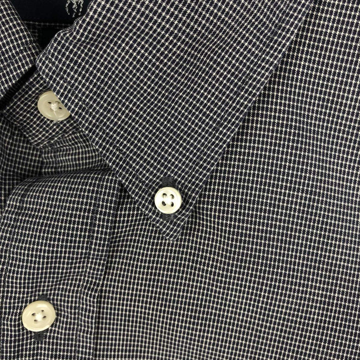 Ralph Lauren BLAIRE long sleeve button down check shirt, men's XL size cotton black type Vintage Second Hand