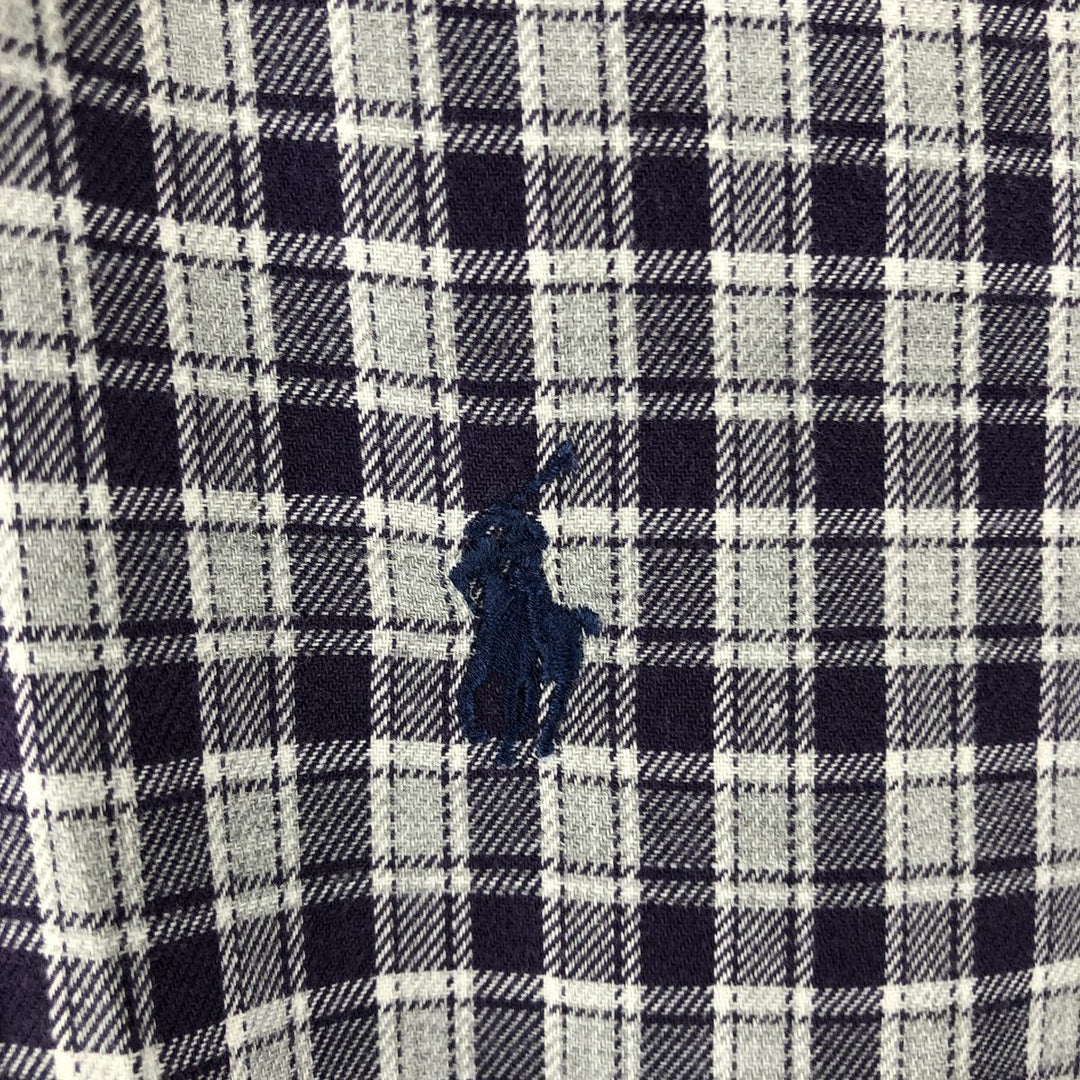 Ralph Lauren BLAKE long sleeve button down check shirt, men's XL size cotton purple type Vintage Second Hand