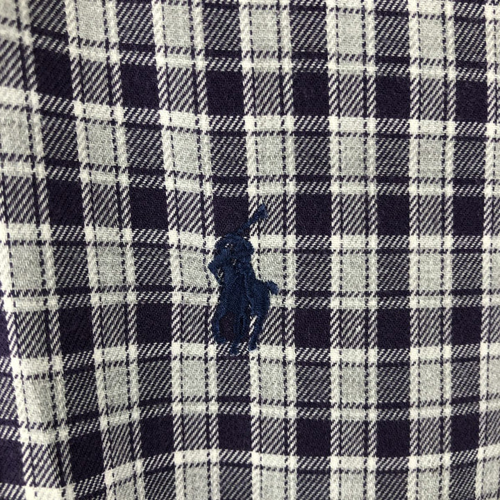 Ralph Lauren BLAKE long sleeve button down check shirt, men's XL size cotton purple type Vintage Second Hand