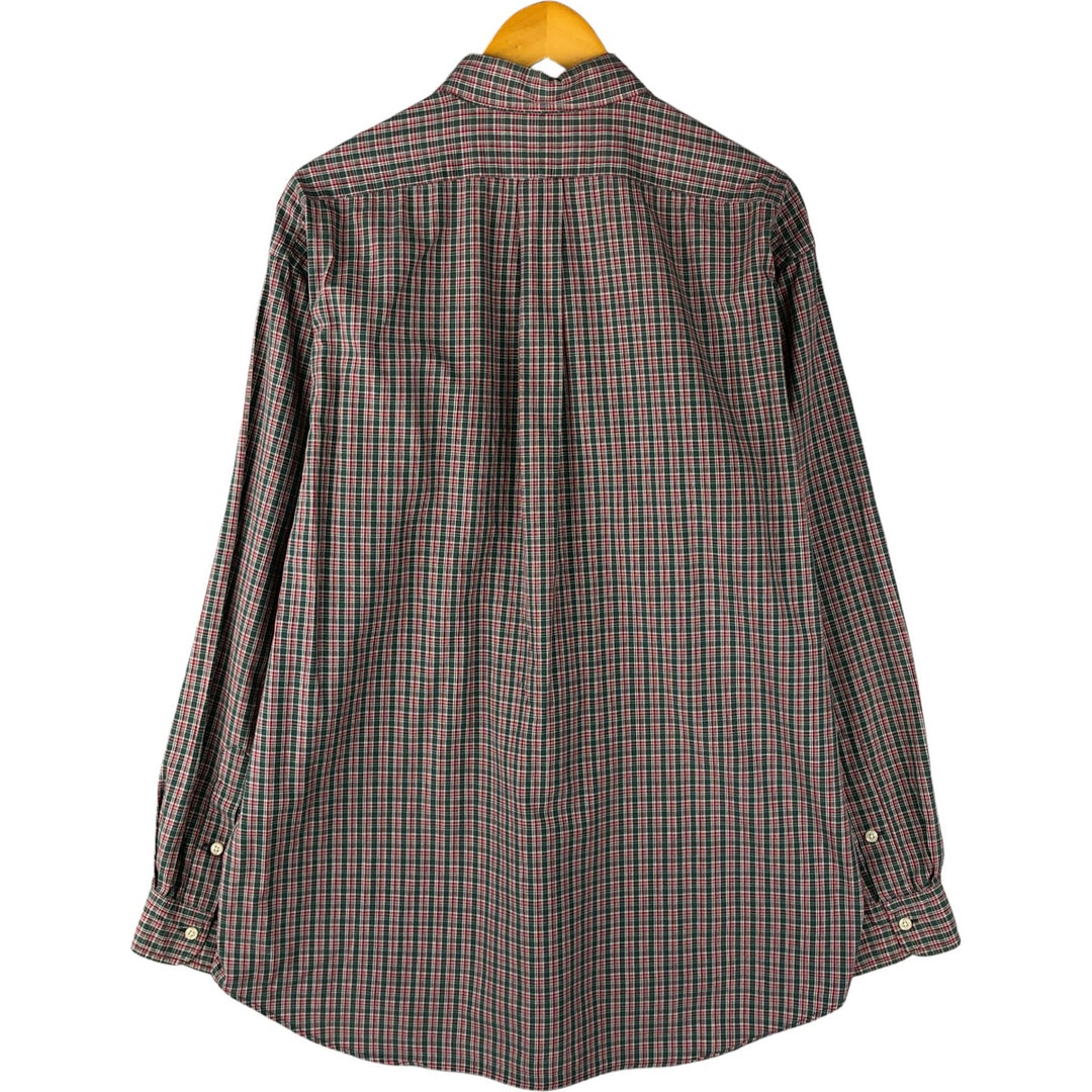 Ralph Lauren BLAIRE long sleeve button down check shirt, men's XL size cotton Khaki type Vintage Second Hand