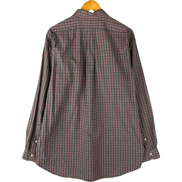 Ralph Lauren BLAIRE long sleeve button down check shirt, men's XL size cotton Khaki type Vintage Second Hand