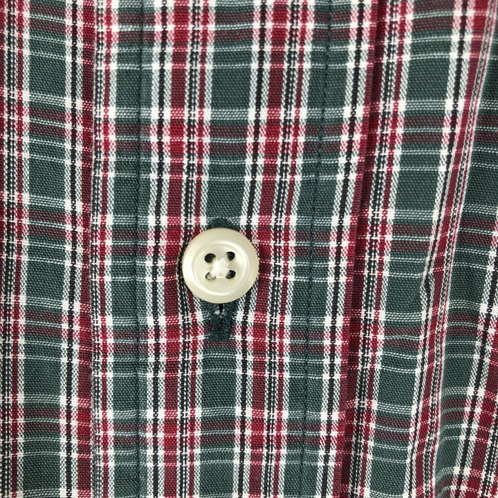 Ralph Lauren BLAIRE long sleeve button down check shirt, men's XL size cotton Khaki type Vintage Second Hand