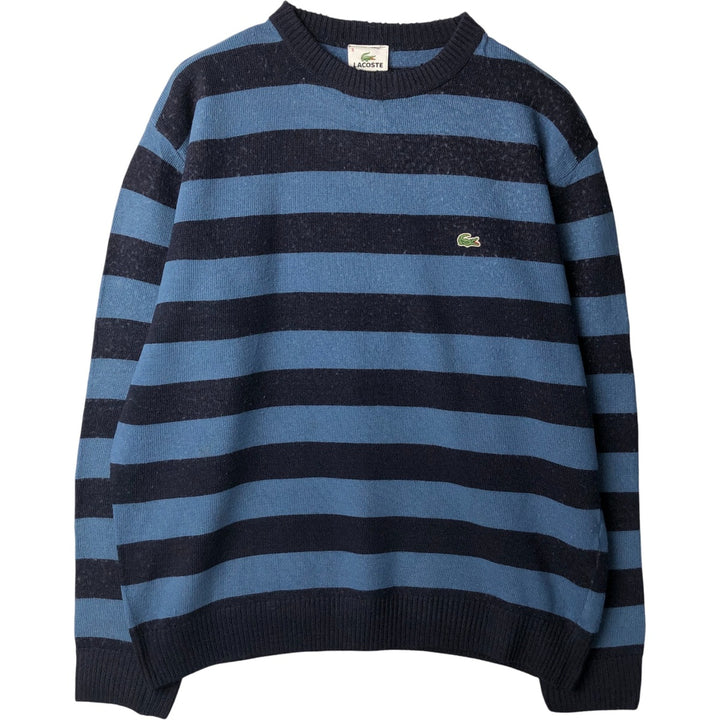 Lacoste Striped Wool Knit Sweater, Size 6, Men's XL wool Blue type light blue Vintage Second Hand