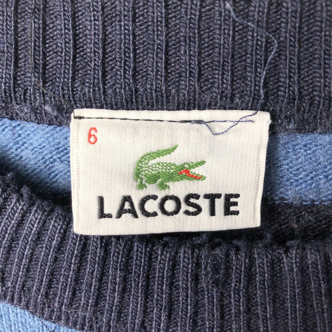 Lacoste Striped Wool Knit Sweater, Size 6, Men's XL wool Blue type light blue Vintage Second Hand