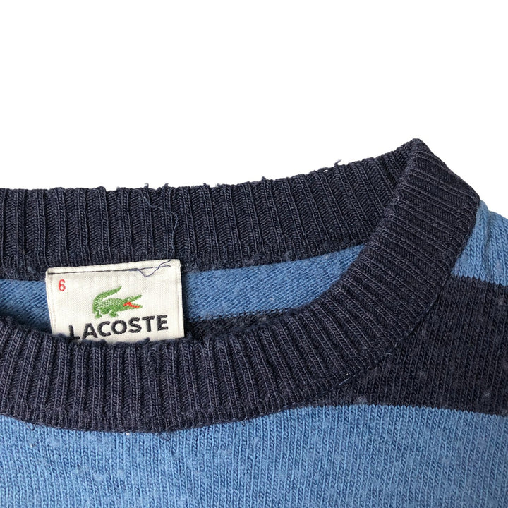 Lacoste Striped Wool Knit Sweater, Size 6, Men's XL wool Blue type light blue Vintage Second Hand