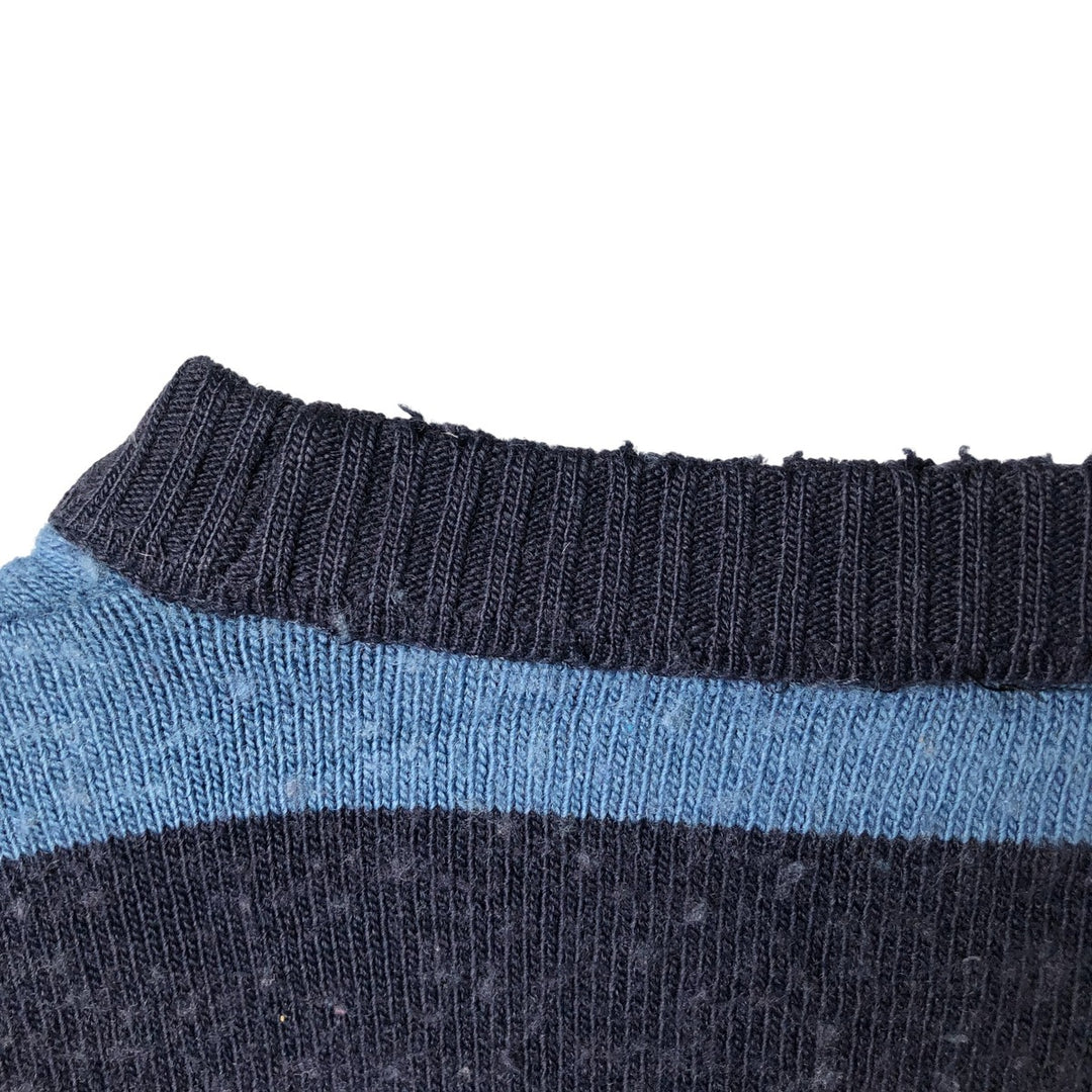 Lacoste Striped Wool Knit Sweater, Size 6, Men's XL wool Blue type light blue Vintage Second Hand