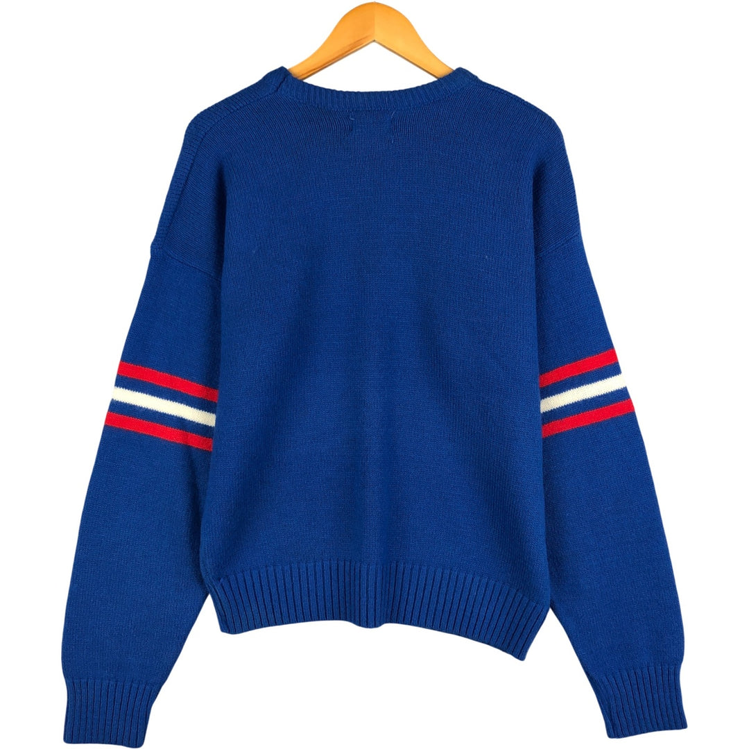 Vintage 1980'S NFL New York Giants acrylic knit sweater, made in the USA, size L, men's Orlon blue type Vintage Second Hand