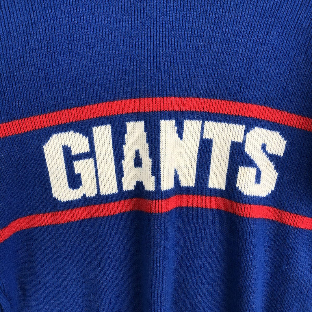 Vintage 1980'S NFL New York Giants acrylic knit sweater, made in the USA, size L, men's Orlon blue type Vintage Second Hand