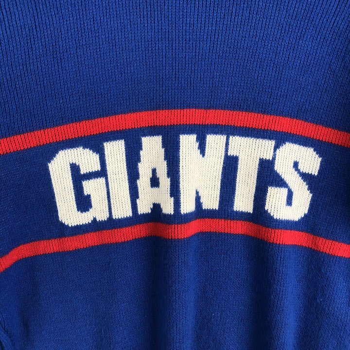 Vintage 1980'S NFL New York Giants acrylic knit sweater, made in the USA, size L, men's Orlon blue type Vintage Second Hand