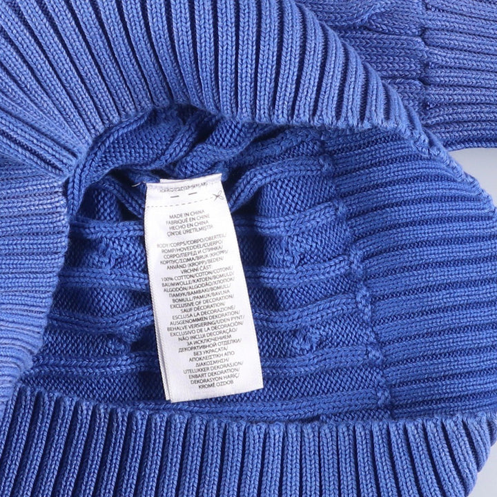 Ralph Lauren POLO RALPH LAUREN cable knit cotton sweater, women's size M cotton blue type Vintage Second Hand