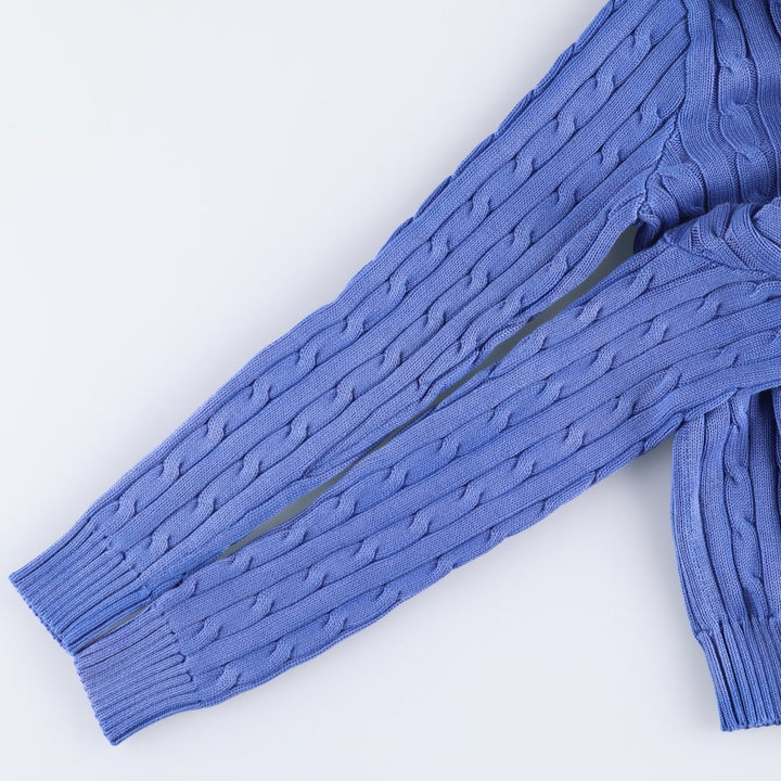 Ralph Lauren POLO RALPH LAUREN cable knit cotton sweater, women's size M cotton blue type Vintage Second Hand