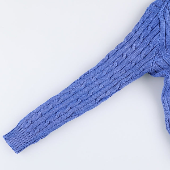 Ralph Lauren POLO RALPH LAUREN cable knit cotton sweater, women's size M cotton blue type Vintage Second Hand