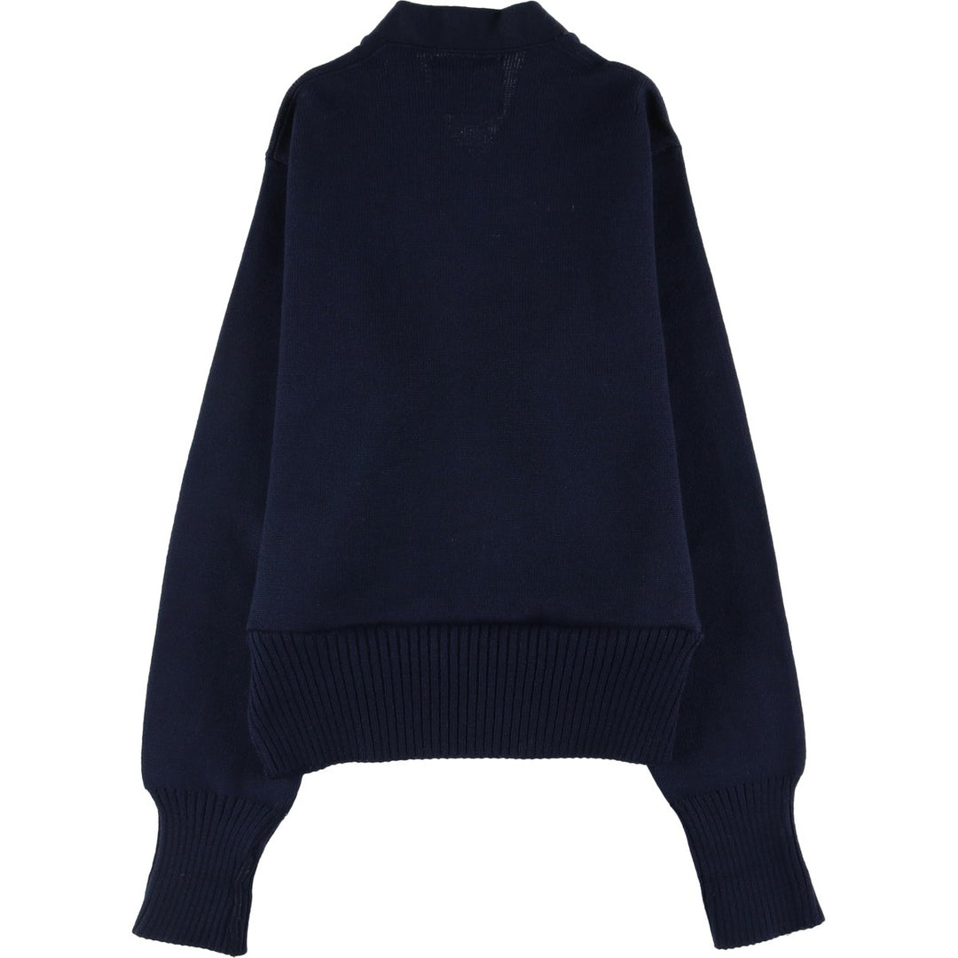 Vintage 1950'S UCLA University of California, Los Angeles V-neck cotton knit sweater, size S, men's unclear navy blue type Vintage Second Hand