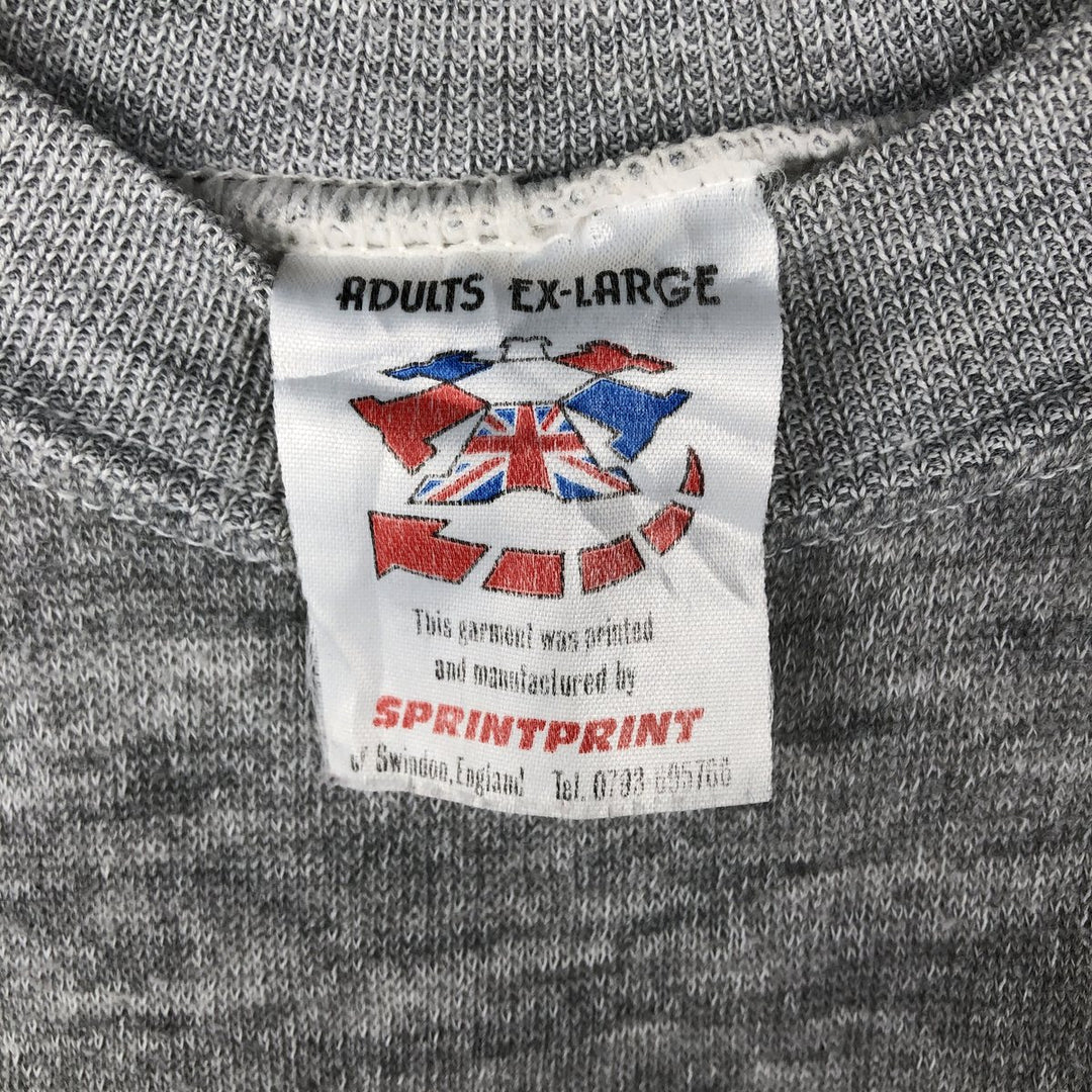 Vintage SPRINTPRINT White Park Cow Animal Pattern Sweatshirt, Made in the UK, Men's XL cotton gray type Vintage Second Hand