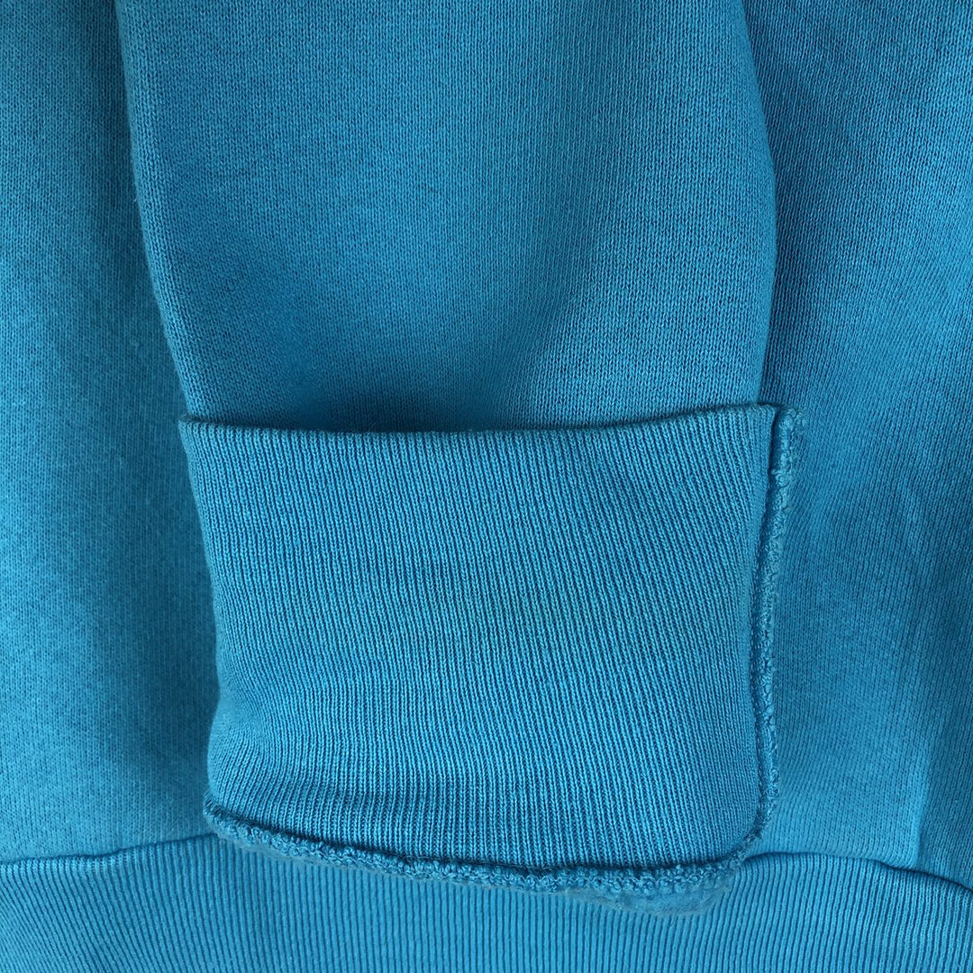 Dog print animal sweatshirt, trainer, men's size L unclear turquoise blue Vintage Second Hand