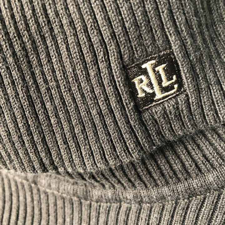 Ralph Lauren LAUREN Lauren Ribbed Turtleneck Cotton Knit Sweater Women's Size L cotton brown type Vintage Second Hand