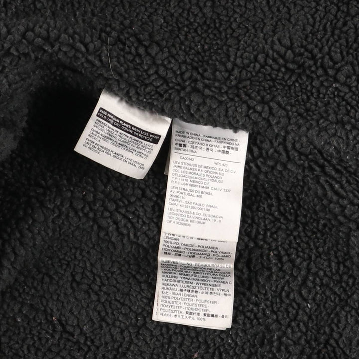 Levi's Black Denim Boa Jacket, Men's Size M cotton black type Vintage Second Hand