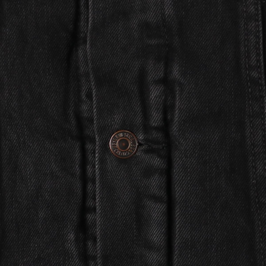 Levi's Black Denim Boa Jacket, Men's Size M cotton black type Vintage Second Hand