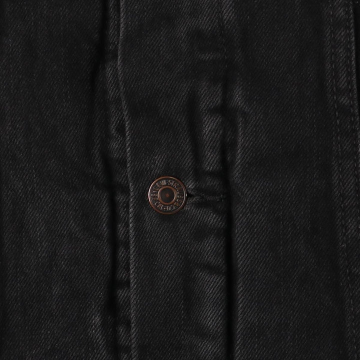 Levi's Black Denim Boa Jacket, Men's Size M cotton black type Vintage Second Hand
