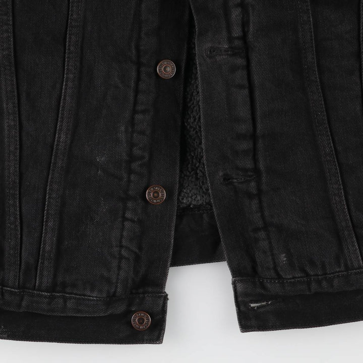 Levi's Black Denim Boa Jacket, Men's Size M cotton black type Vintage Second Hand