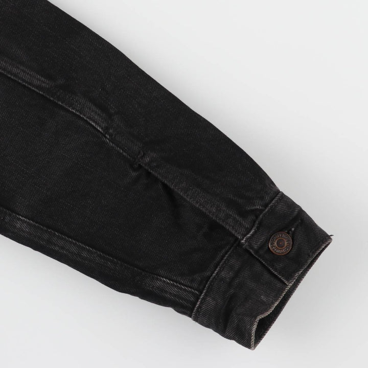 Levi's Black Denim Boa Jacket, Men's Size M cotton black type Vintage Second Hand