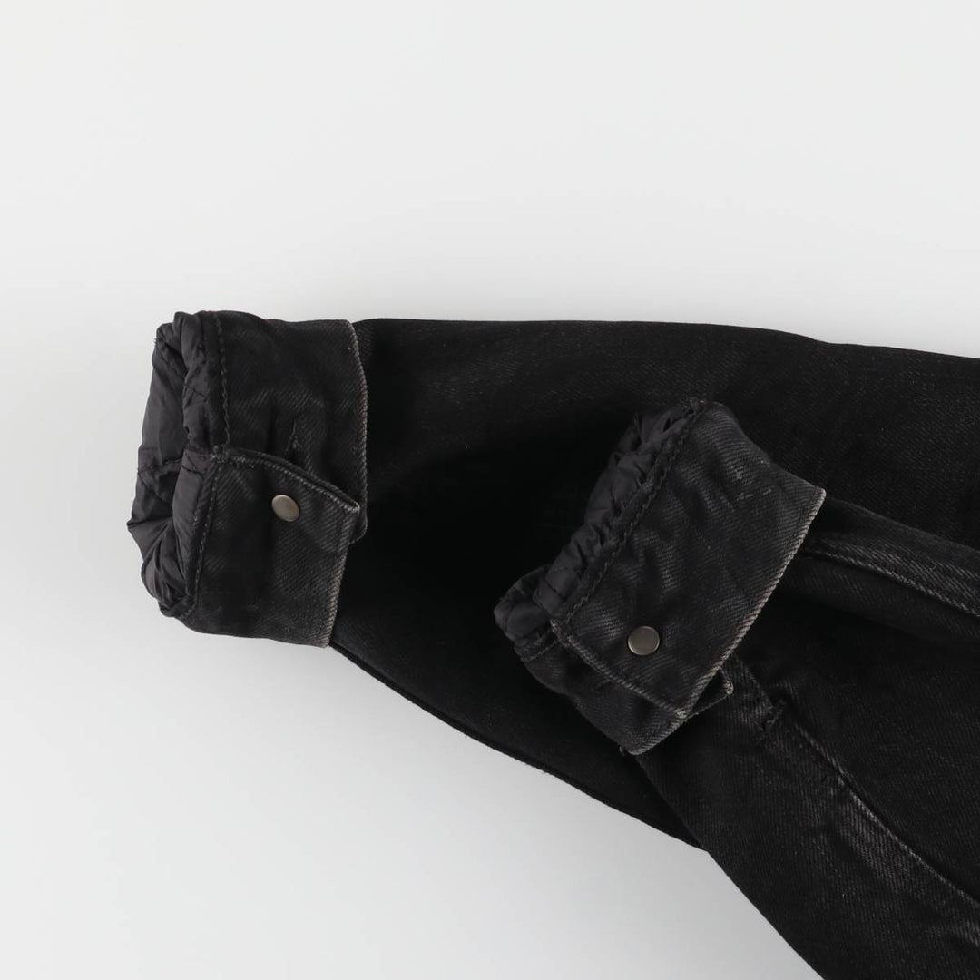 Levi's Black Denim Boa Jacket, Men's Size M cotton black type Vintage Second Hand