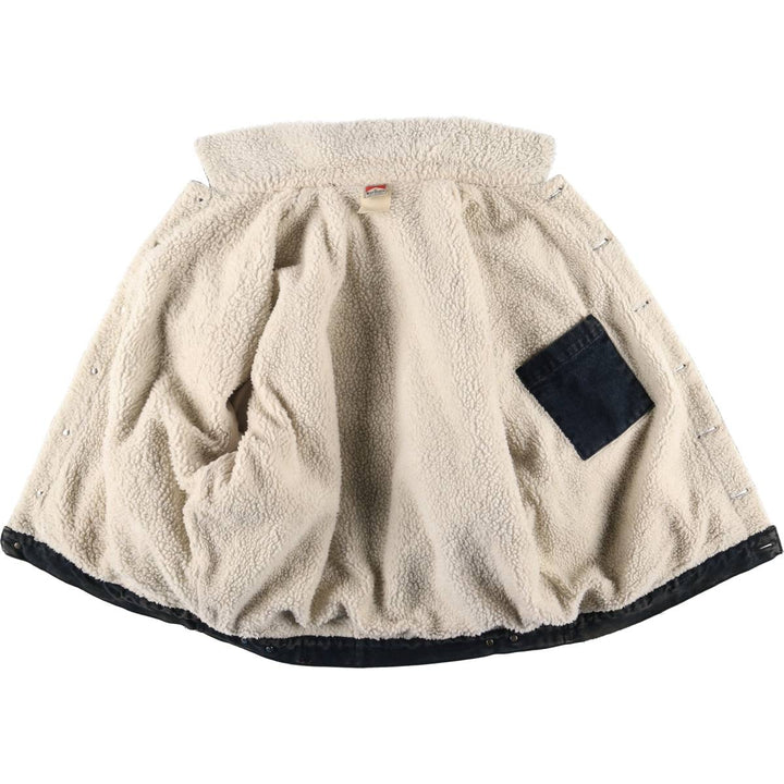 Marlboro Leisure Wear Black Denim Boa Jacket, Men's Size XL, Vintage cotton black type Vintage Second Hand