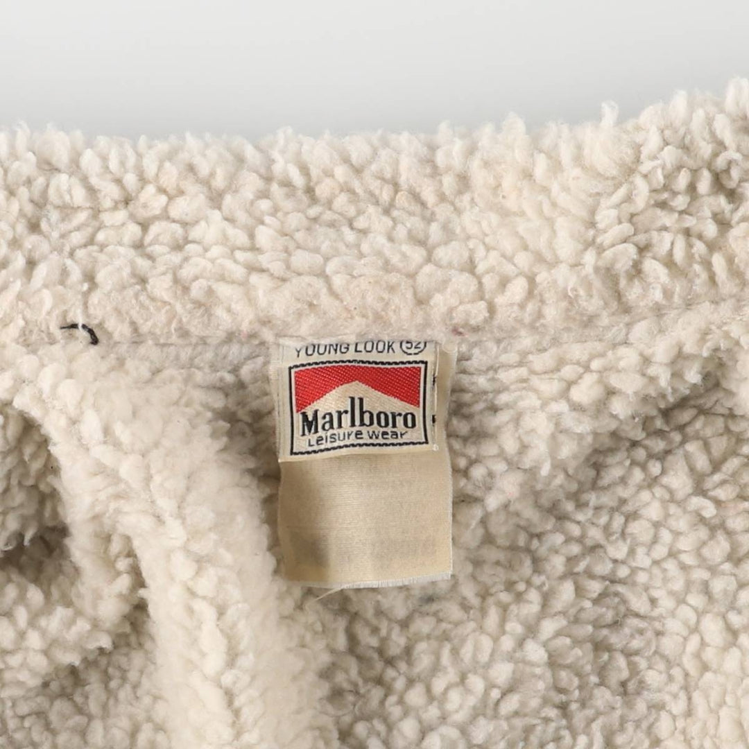 Marlboro Leisure Wear Black Denim Boa Jacket, Men's Size XL, Vintage cotton black type Vintage Second Hand