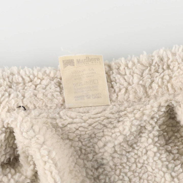 Marlboro Leisure Wear Black Denim Boa Jacket, Men's Size XL, Vintage cotton black type Vintage Second Hand