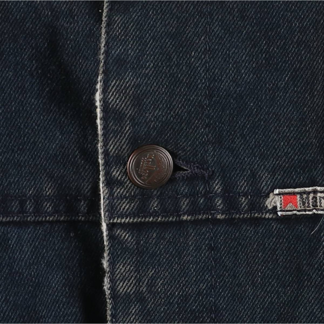 Marlboro Leisure Wear Black Denim Boa Jacket, Men's Size XL, Vintage cotton black type Vintage Second Hand