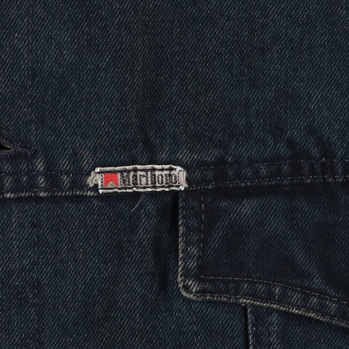 Marlboro Leisure Wear Black Denim Boa Jacket, Men's Size XL, Vintage cotton black type Vintage Second Hand