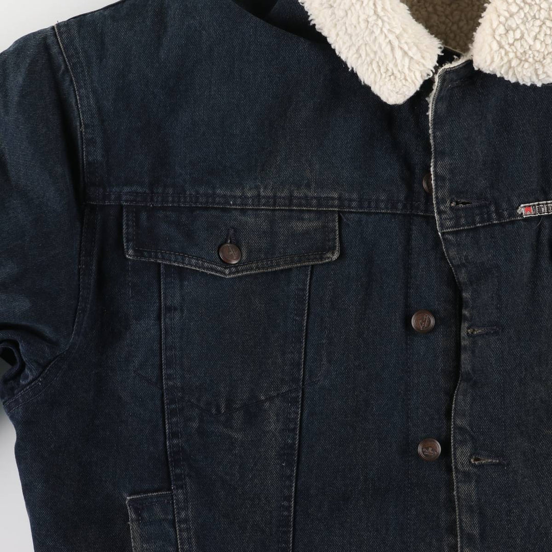 Marlboro Leisure Wear Black Denim Boa Jacket, Men's Size XL, Vintage cotton black type Vintage Second Hand