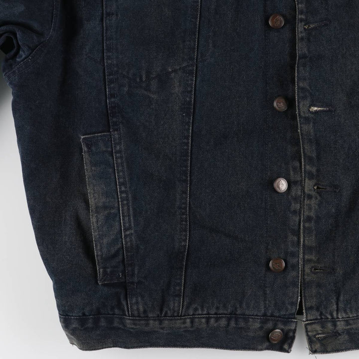 Marlboro Leisure Wear Black Denim Boa Jacket, Men's Size XL, Vintage cotton black type Vintage Second Hand