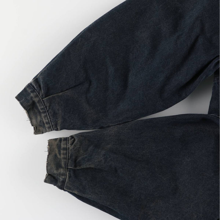 Marlboro Leisure Wear Black Denim Boa Jacket, Men's Size XL, Vintage cotton black type Vintage Second Hand