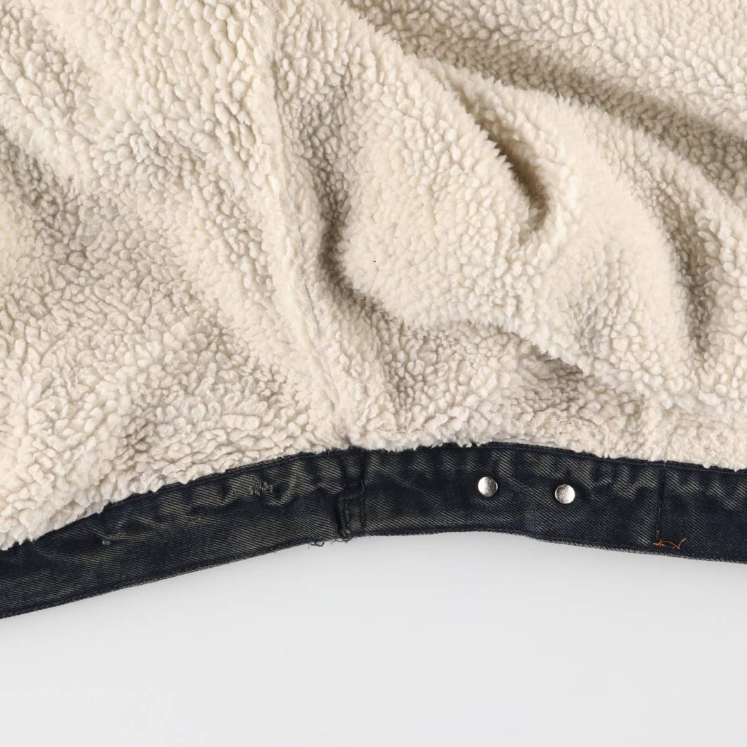 Marlboro Leisure Wear Black Denim Boa Jacket, Men's Size XL, Vintage cotton black type Vintage Second Hand