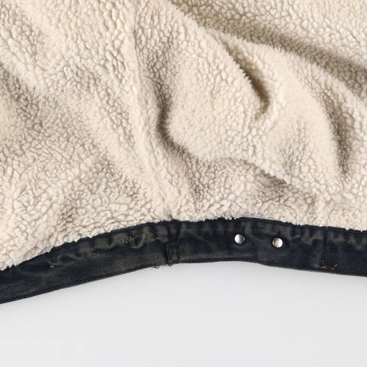 Marlboro Leisure Wear Black Denim Boa Jacket, Men's Size XL, Vintage cotton black type Vintage Second Hand