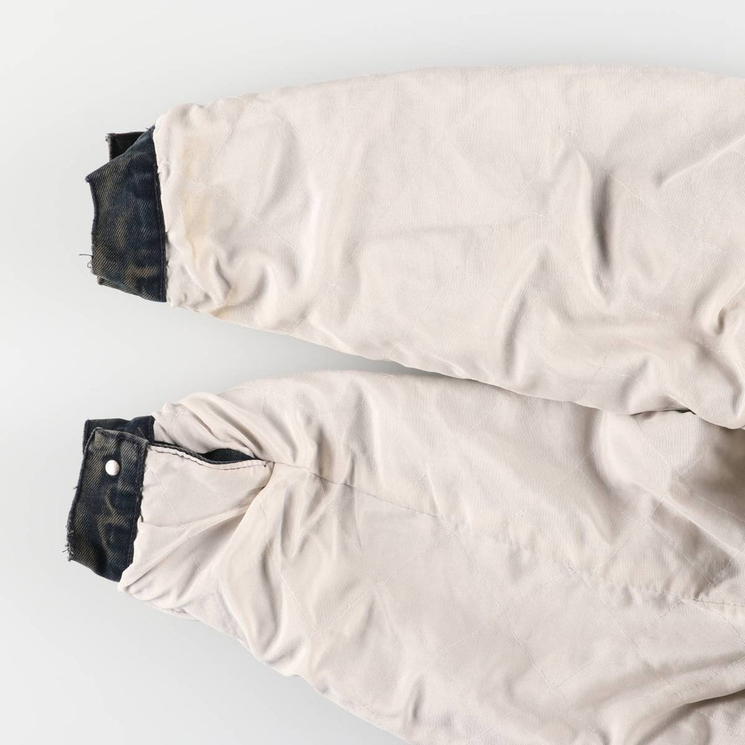 Marlboro Leisure Wear Black Denim Boa Jacket, Men's Size XL, Vintage cotton black type Vintage Second Hand