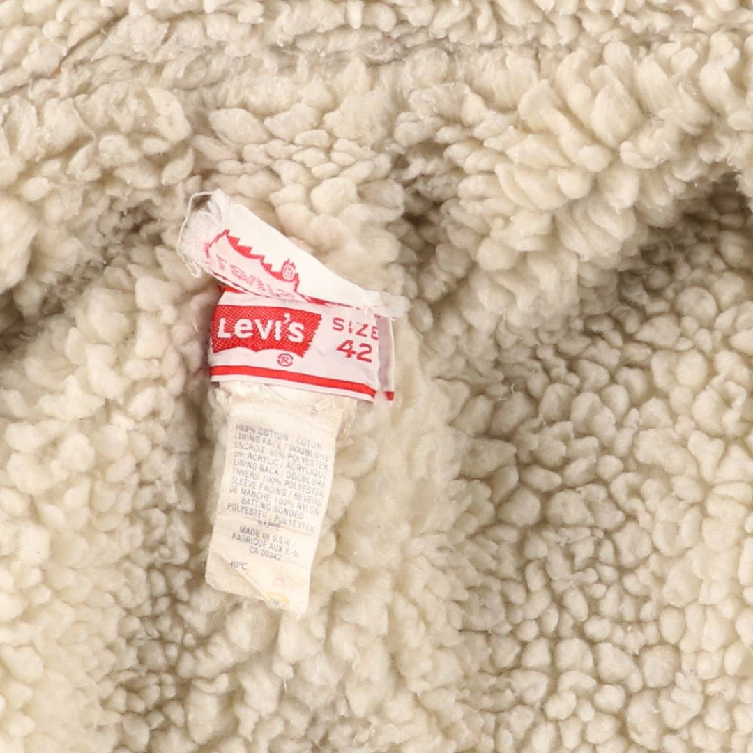 Vintage 1970'S Levi's padded denim jacket with orange tab, made in the USA, size L. cotton blue type Vintage Second Hand