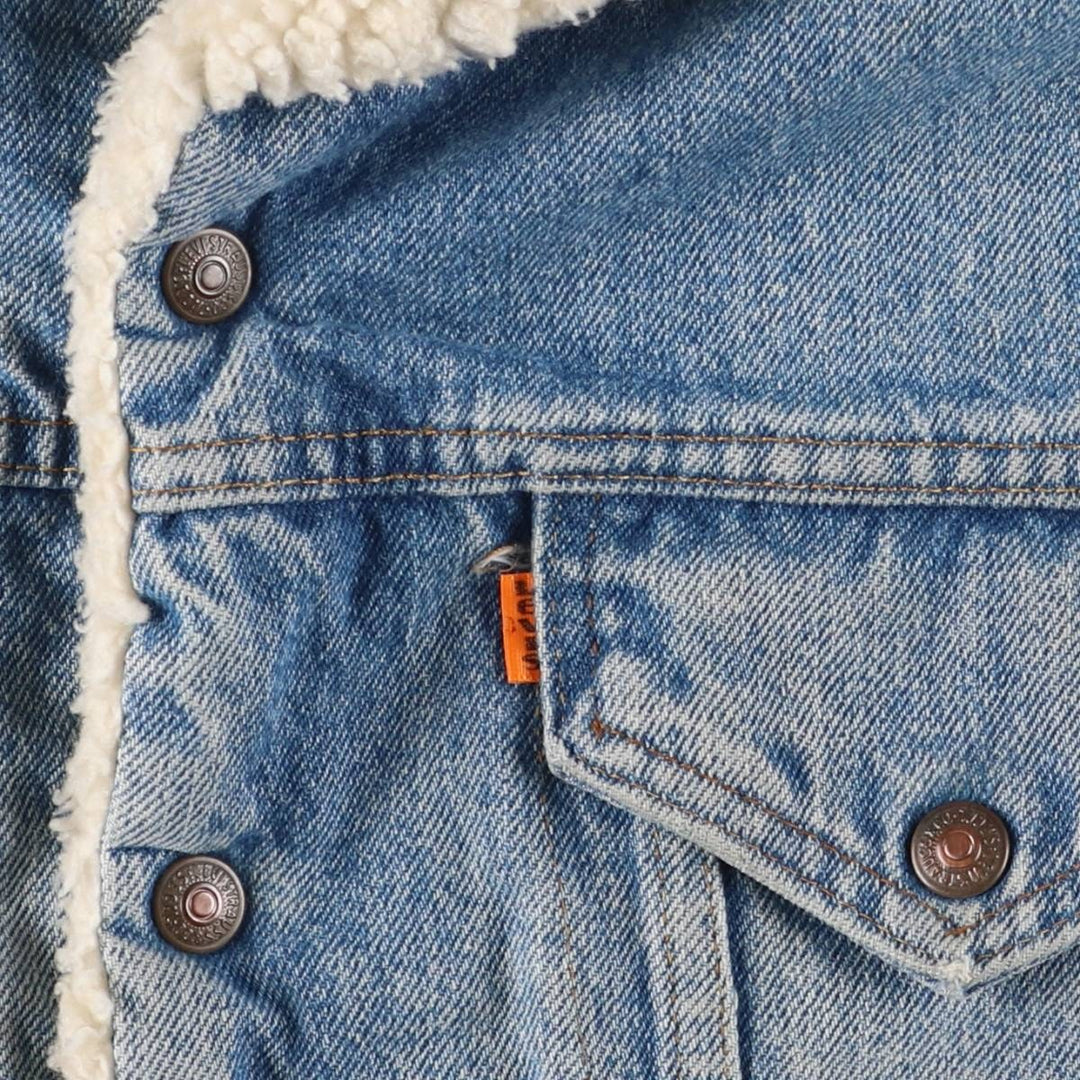 Vintage 1970'S Levi's padded denim jacket with orange tab, made in the USA, size L. cotton blue type Vintage Second Hand