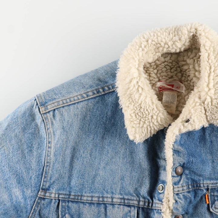 Vintage 1970'S Levi's padded denim jacket with orange tab, made in the USA, size L. cotton blue type Vintage Second Hand