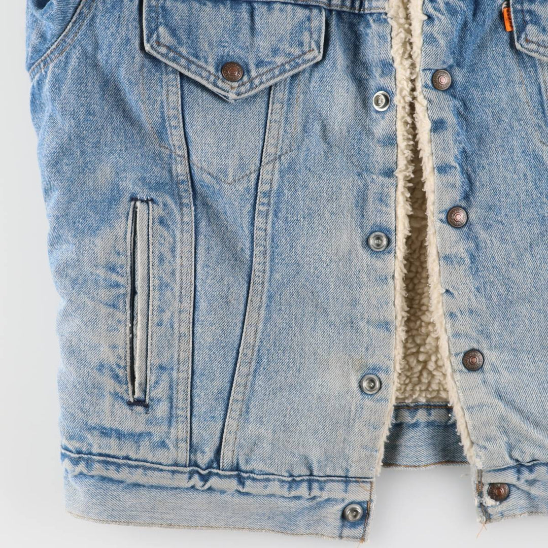 Vintage 1970'S Levi's padded denim jacket with orange tab, made in the USA, size L. cotton blue type Vintage Second Hand