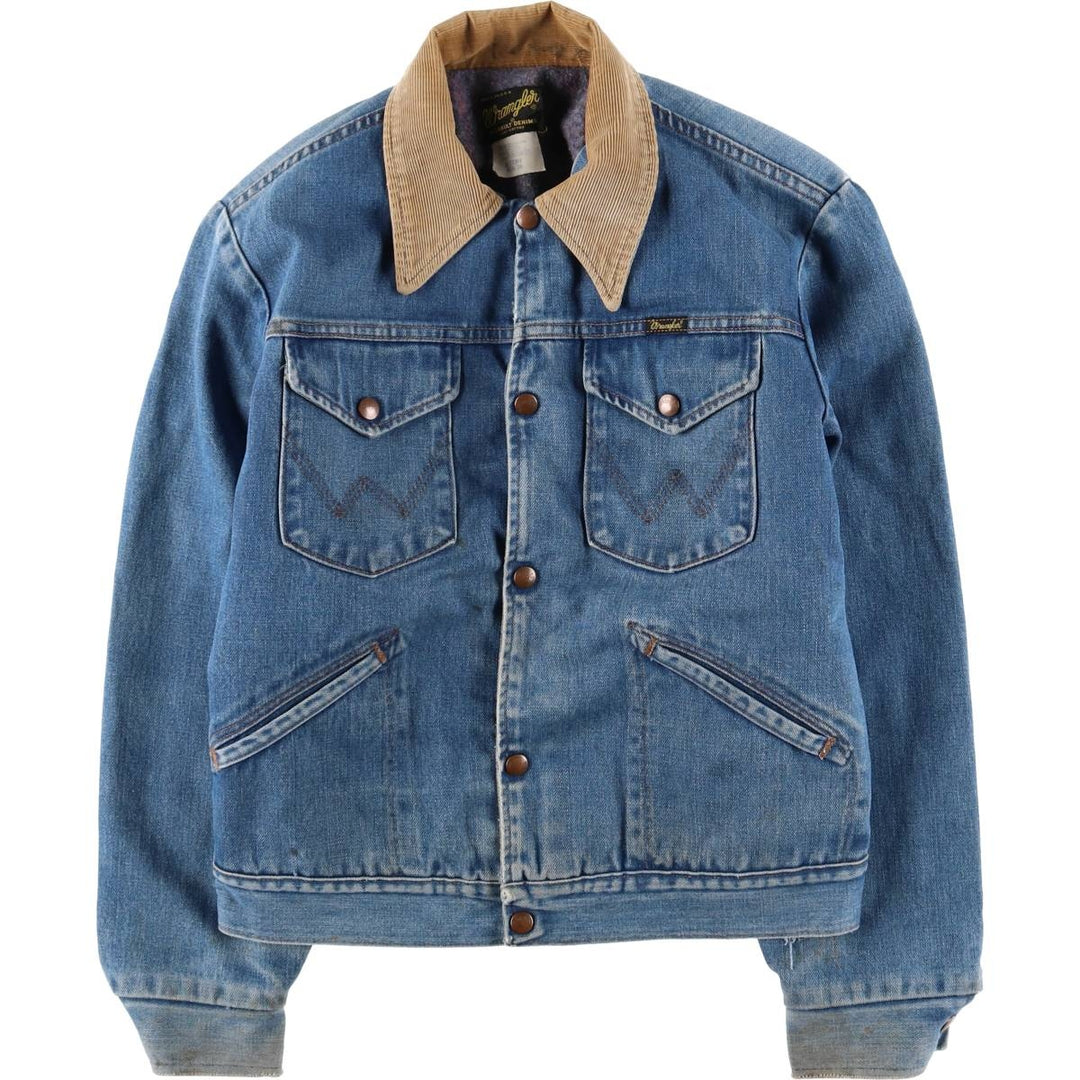 Vintage 1980'S Wrangler NO-FAULT DENIMS padded denim jacket, made in the USA, size M. cotton blue type Vintage Second Hand