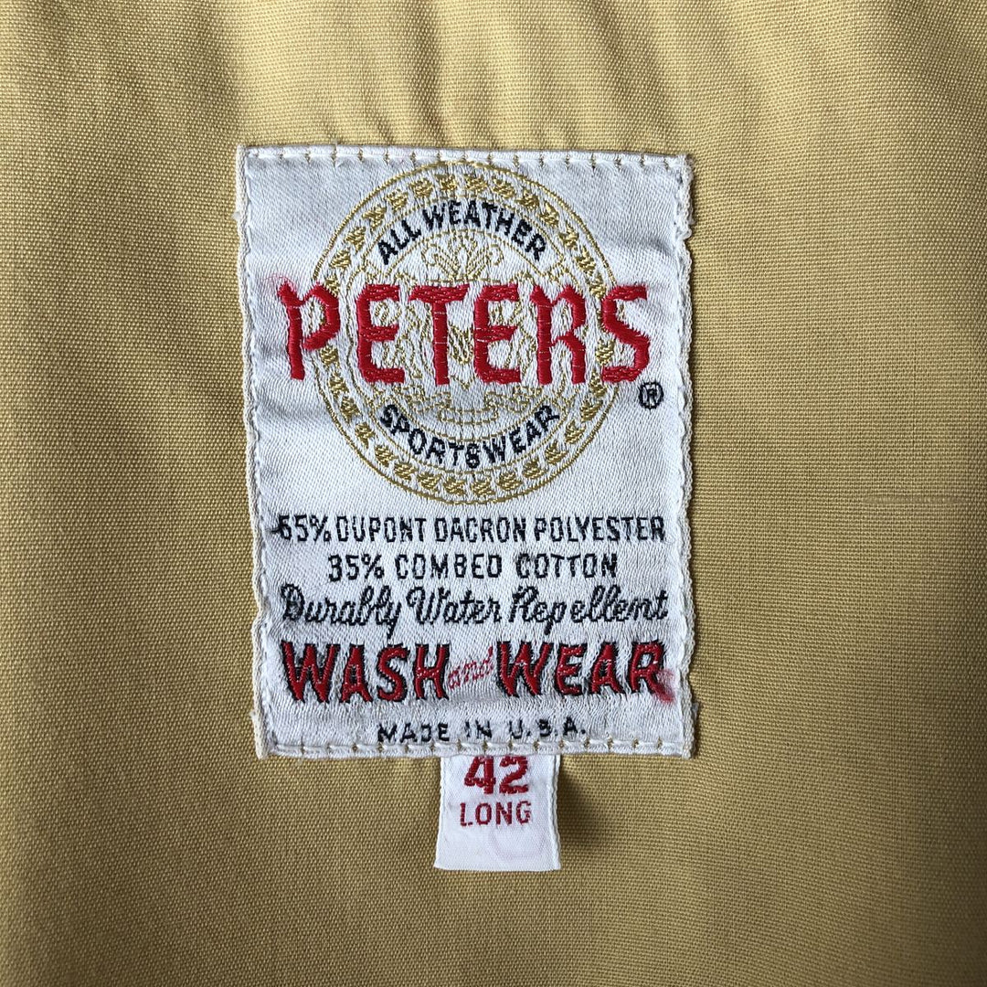 Vintage 60s-70'S PETERS Harrington Swing Jacket, Made in USA, Men's Size Medium Dacron Polyester ocher yellow type Vintage Second Hand