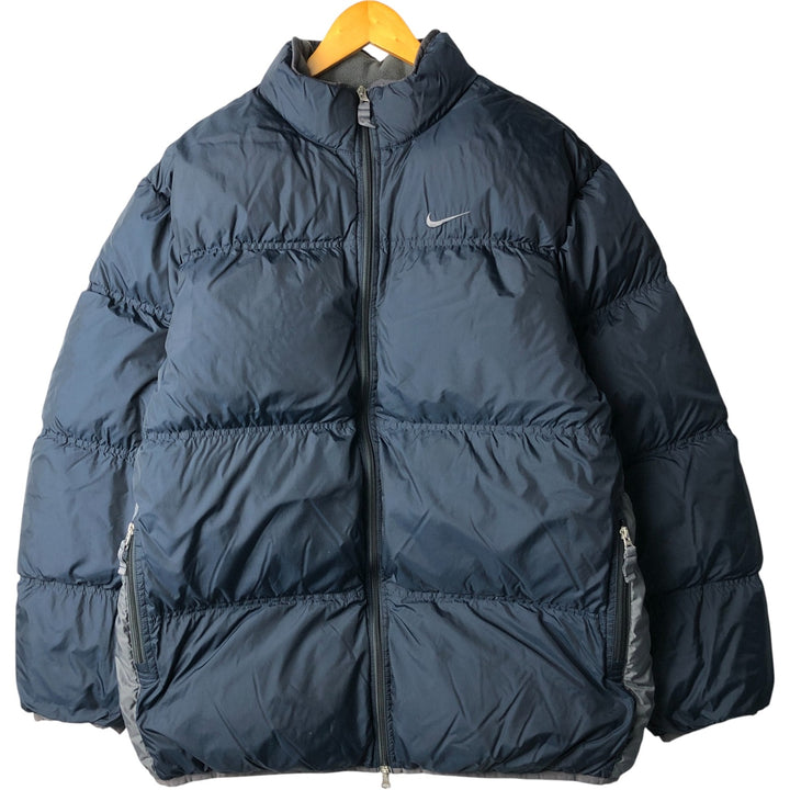 2000'S Nike Down Jacket, Men's XL polyester navy blue type Vintage Second Hand