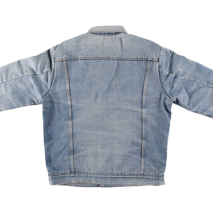 Padded denim jacket, size L, for men unclear Blue type light blue Vintage Second Hand