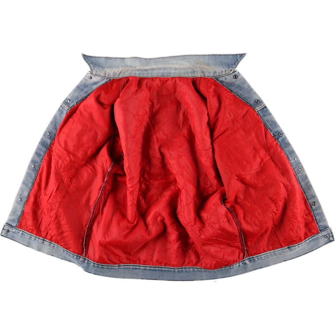 Padded denim jacket, size L, for men unclear Blue type light blue Vintage Second Hand